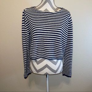 Faherty blue and white stripped sweater